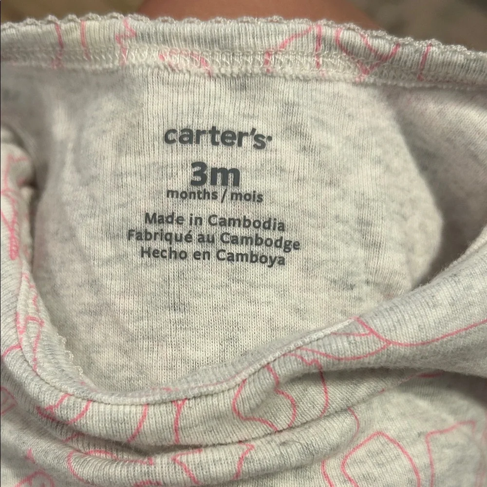 Carter's Gray and Pink Unicorn Patterned Bodysuit